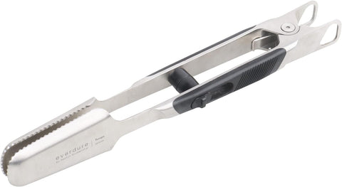 Image of by Heston Blumenthal Premium Medium Grilling Tongs: Brushed Stainless Steel with Soft Grip Handle, Sturdy Tongs for Cooking, Great for Grilling Large Cuts of Meat, Bottle Opener and Hang Zone