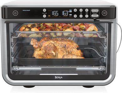 DT251 Foodi 10-In-1 Smart XL Air Fry Oven, Bake, Broil, Toast, Roast, Digital Toaster, Thermometer, True Surround Convection up to 450°F, Includes 6 Trays & Recipe Guide, Silver