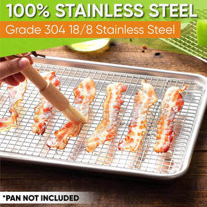 Spring Chef Cooling Rack & Baking Rack - Heavy Duty 100% Stainless Steel Cookie Cooling Racks, Wire Rack for Baking, Oven Safe 10 X 15 Inches Fits Jelly Roll Pan - Grill Racks for Cooking and Baking