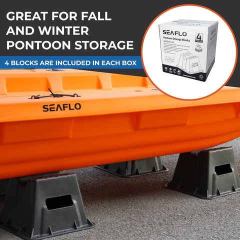 Image of Pontoon Storage Blocks - Heavy Duty, Stackable & Weather Resistant - Perfect for Winterizing, Boat Protection & Maintenance (Set of 4)