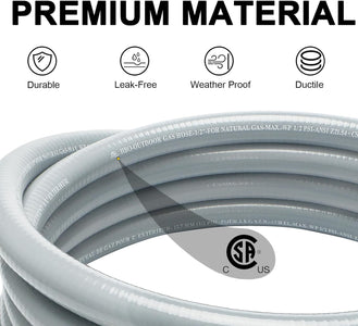 NQN 12FT 1/2" ID Natural Gas Hose with Quick Connect Fitting for BBQ, Grill, Pizza Oven, Patio Heater. for Weber, Char-Broil, Pizza Oven, Patio Heater,Ng Grill and Natural Gas Conversion Kit
