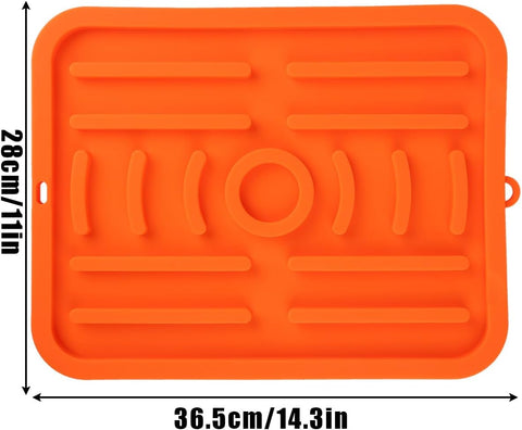 Image of Silicone Griddle Spatula Mat, 14.3X11 Inch Slip Preventing Heat Resistant Silicone BBQ Tool Mat Grill Utensil Holder Serving Spoon Drip Pad for Kitchens & Stoves & Grills Countertops
