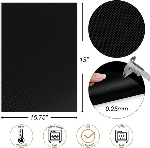 Image of Ubeesize Grill Mats for Outdoor Grill Set of 6 - Heavy Duty Non-Stick BBQ Grilling Mat & Oven Liner, Reusable, Easy to Clean - Works on Oven, Gas, Charcoal, and Electric BBQ - 15.75 X 13 Inch