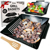 Grill Grilling Basket Set - Premium Accessories for Outdoor Grill - Perfect for Veggies and More! Enhance Your BBQ Experience with This Heavy-Duty Grill Basket - Includes Bonus Gift: Wooden Scraper - Must-Have  Grill Accessories for Grilling Enthusiasts