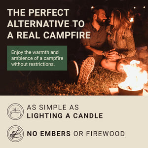 Radiate XL 8" Portable Campfire as Seen on Shark Tank - up to 5 Hours of Burn Time - Reusable Travel Fire Pit for Camping and Beach - Great Alternative to a Real Fire - Made in USA (Eucalyptus Scent)