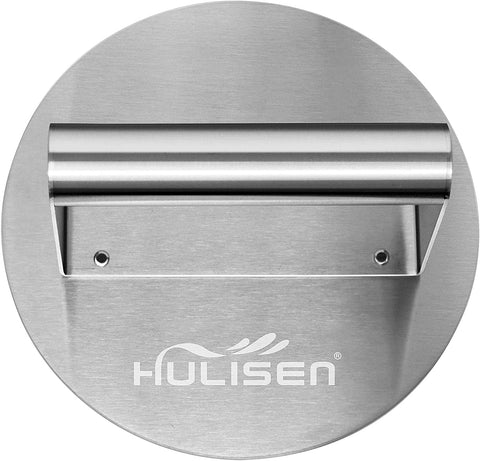 Image of HULISEN Stainless Steel Burger Press, 6.2 Inch round Burger Smasher, Professional Griddle Accessories Kit, Grill Press Perfect for Flat Top Griddle Grill Cooking