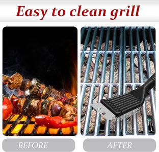 2 Pieces 8 Inch Grill Brush and Scraper Stainless Steel Wire Grill Brush Extra Strong BBQ Cleaner Accessories Heavy Duty Barbecue Grill Cleaning Brush Grill Grate Brush Cleaner