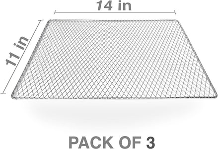 Qualkits (3-Pack) Disposable & Reusable BBQ Grill Topper - 14X11 Inch Rectangular Premium Grilling Mat for Vegetables & Meats - Outdoor Barbecue Tray, Non-Stick, Easy-To-Clean Grill Liner
