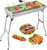 Charcoal Grill, Barbecue Grill Stainless Steel BBQ Smoker Barbecue Folding Portable for Outdoor Cooking Camping Hiking Picnics Backpacking Large