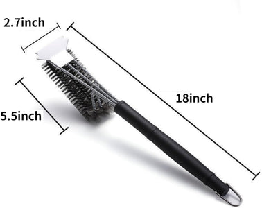 Grill Cleaning Brush and Scraper for Safe Cleaning Stainless Steel BBQ Accessories Tool with Hanging Loop, Size 18''X 2.7''