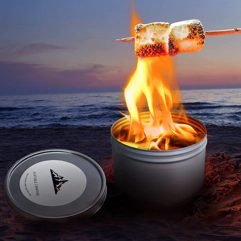 Image of 2 Pack of Portable Campfire, Smores Fire Pit, 3-5 Hours of Burn Time, No Embers-No Hassle, Portable Fire Pit for Party Camping Picnics and More