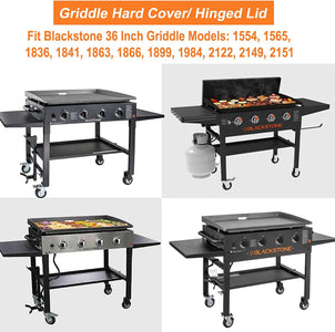 Griddle Lid for Blackstone 36 Inch Griddle, Outdoor Hinged Lid Griddle Hard Cover Hood with Handle for 36" Blackstone Flat Top Griddle Station 1554, 2149 Blackstone Griddle Accessories