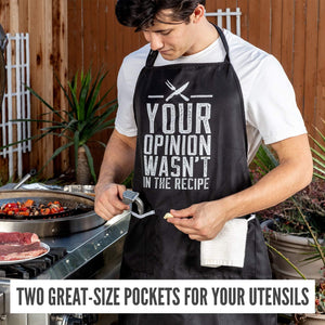 Funny Apron for Women and Men - Adjustable Chef Apron for Grilling, Cooking, BBQ