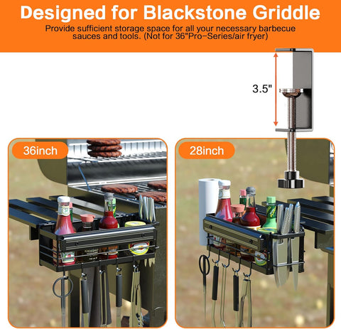 Image of Griddle Caddy for Blackstone Griddle Accessories, Blackstone Griddle Caddy Grill Accessories Storage Box for Blackstone 28”-36” Griddle, BBQ Accessories with a Magnetic Tool Holder Set