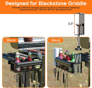 Griddle Caddy for Blackstone Griddle Accessories, Blackstone Griddle Caddy Grill Accessories Storage Box for Blackstone 28”-36” Griddle, BBQ Accessories with a Magnetic Tool Holder Set