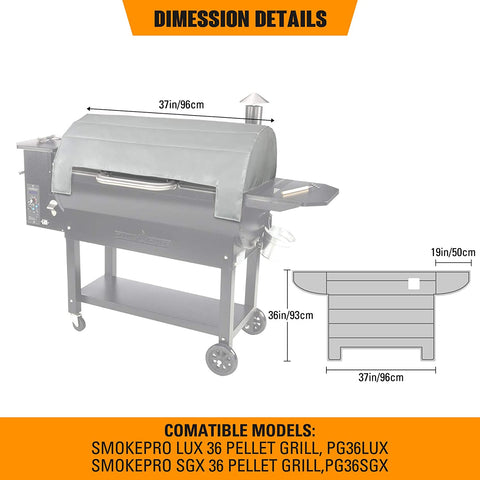 Image of Insulated Blanket for Camp Chef 36" Smokepro Pellet Grills, Including PG36SGX PG36LUX, 37 X 36 Inch, Gray