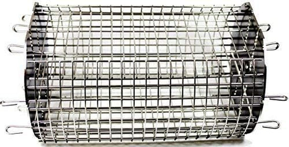 Onegrill Performer Series Universal Fit Grill Rotisserie Spit Rod Basket; Stainless Steel Tumble & Flat Basket in One.(Fits 1/2 Inch Hexagon & 3/8 Inch Square Spits)