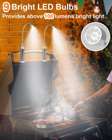 Image of Grill Light BBQ Grilling Accessories: Unique Christmas Gifts for Men Dads Husbands Grandpas, Cool Gadgets Tools Grilliing Barbecue Supplies Stocking Stuffers, Bright Magnetic LED BBQ Lights, 2 Pack