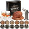 Whiskey Smoker Kit with Torch - 6 Flavors Wood Chips, 2 Glasses, 2 Ice Ball Molds - Cocktail Smoker Infuser Kit, Old Fashioned Drink Smoker Kit, Birthday Bourbon Whiskey Gifts for Men,Dad(No Butane)