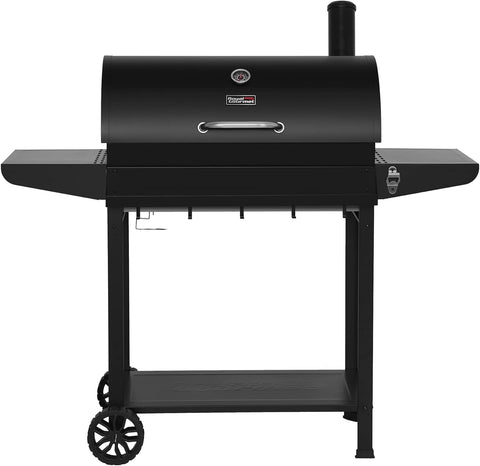 Image of CC1830T 30-Inch Barrel Charcoal Grill with Front Storage Basket, Outdoor Backyard BBQ Party Cooking Grill with 627 Sq. In. Cooking Area, Black