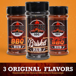 10-42 BBQ Brisket Rub | All-Natural Spice Seasoning for Steak, Rib, Beef Brisket | Barbecue Meat Seasoning Dry Rub | BBQ Rubs and Spices for Smoking and Grilling | No MSG, 5.5.Oz Bottle