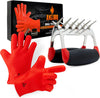 Ultimate Barbecue Accessories Set with Pulled Pork Claws - Heat Resistant Gloves and Pulled Pork Shredder Makes a Perfect Smoker Accessories Gifts for Men (Red Glove-Claw)