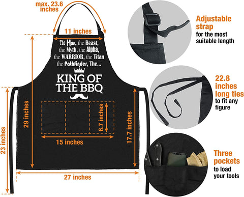 Image of Grilling Gifts for Men BBQ Set + Funny Aprons for Men – Top Christmas Gifts for Men & Funny Apron Combo