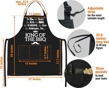 Grilling Gifts for Men BBQ Set + Funny Aprons for Men – Top Christmas Gifts for Men & Funny Apron Combo