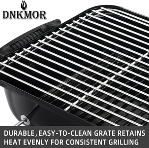 Portable Charcoal Grill, Tabletop Outdoor Barbecue Smoker, Small BBQ Grill for Outdoor Cooking Backyard Camping Picnics Beach by DNKMOR BLACK