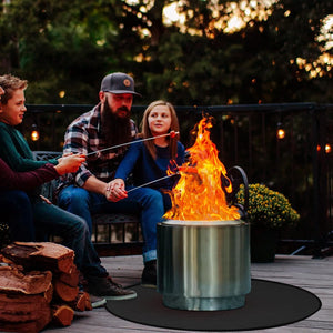 47'' Fire Pit Mat for Solo Stove Bonfire, 3-Layer Fireproof Mat round under Grill Mat, Reusable Waterproof Pad for Grass Deck Patio Outdoor Wood Burning BBQ