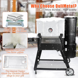Grill Insulated Blanket for Masterbuilt 560 Digital Charcoal Grill and Smoker Combo, MB20080220 Gravity Series Grill - Smoker Insulation Blanket Saves Lots of Pellets for Winter Cooking