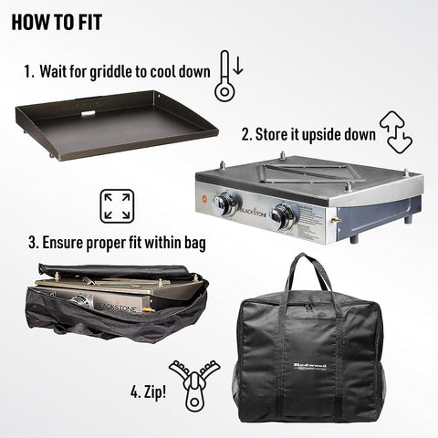 Image of Portable 22" Griddle Carry Bag for Blackstone 22 Inch Griddle and Similar Table Top Grills, Includes Deluxe Storage Pockets for BBQ Toolkit Accessories, Utensils and Squeeze Bottles