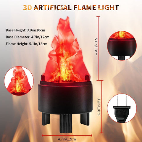 Image of TOPCHANCES 3D Fake Flame Lamp,110V Electric Campfire Artificial Flickering Flame Table Lamp Fake Fire Light Realistic Flame Stage Effect Light for Halloween Christmas Party Festival Decoration