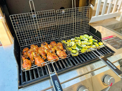Grill Basket  Grill Basket Stainless Steel BBQ Grilling Basket Large Folding Grill Basket with Removable Handle. Grill Basket for Fish,Vegetables . Grill Accessories BBQ Accessories Grilling Gifts for Men Dad .