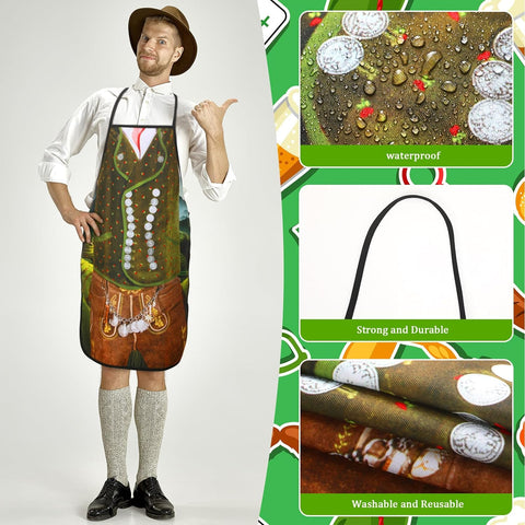 Image of 4 Pcs Oktoberfest Apron Oktoberfest Party Decorations German Kitchen Apron Outfit Costume for Bavarian Beer Festival