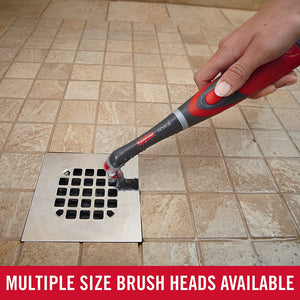 Reveal Cordless Battery Power Scrubber, Gray/Red, Multi-Purpose Scrub Brush Cleaner for Grout/Tile/Bathroom/Shower/Bathtub, Water Resistant, Lightweight, Ergonomic Grip (1839685)