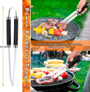 BBQ Tools Grill Tools Set, Stainless Grill Kit Grilling Set - Heavy Duty Premium BBQ Accessories with Portable Bag, with Spatula, Fork, Brush & BBQ Tongs- Perfect Grill Gifts for Men
