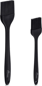 HOTEC Basting Brushes Silicone Heat Resistant Pastry Brushes Spread Oil Butter Sauce Marinades for BBQ Grill Barbecue Baking Kitchen Cooking BPA Free Dishwasher Safe (Black 2)