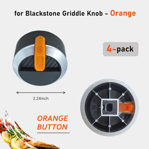 Image of Gas Griddle Orange Knob Replacement for Blackstone Griddle Walmart Knobs,4-Pack