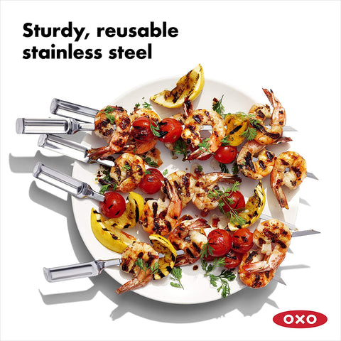 Image of OXO Good Grips Grilling Tools, Stainless Steel Grilling Skewers - Set of 6