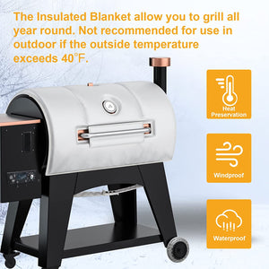 Grill Thermal Insulated Blanket for Pit Boss 67343 1000, 1100 Series Grills, Pit Boss Austin 1100XL Grill, 1000 Traditions, 1000SC Grill Pellet Smoker Insulated Blanket for Winter Cooking