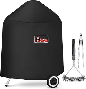 Kingkong 7149 Premium Grill Cover for Weber Charcoal Grills, 22.5-Inch (Compared to the 7149 Grill Cover) Including Grill Brush and Tongs.