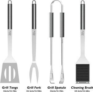 75PCS Grill Accessories, Stainless Steel Grill Set with Spatula, Thermometer and Cleaning Brush, Perfect BBQ Accessories Gift Set for Dad, Durable Grill Tools for Outdoors Camping and BBQ