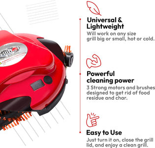 Grill Cleaning Robot with BBQ Grill Cleaner and Grill Brushes (Red)