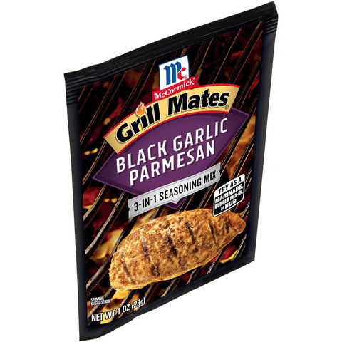 Image of Mccormick Grill Mates Black Garlic Parmesan 3-In-1 Seasoning Mix, 1 Oz (Pack of 12)