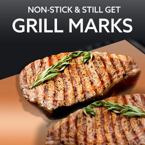 Copper Grill Mats - Ultimate Grill Mats for Outdoor Grill, Nonstick, BBQ Grill Mat for Gas, Pellet, & Charcoal Grills, the Essential BBQ Mat for Every Grilling Enthusiast. Set of 2, 0.30Mm Thick