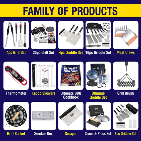 Image of Grillers Choice Griddle Accessories, Flat Top Grill Accessories.Commercial Quality Cast Iron Grill Press and Melting Dome. Griddle Grill Dome for Cooking and Griddle Cheese Press.