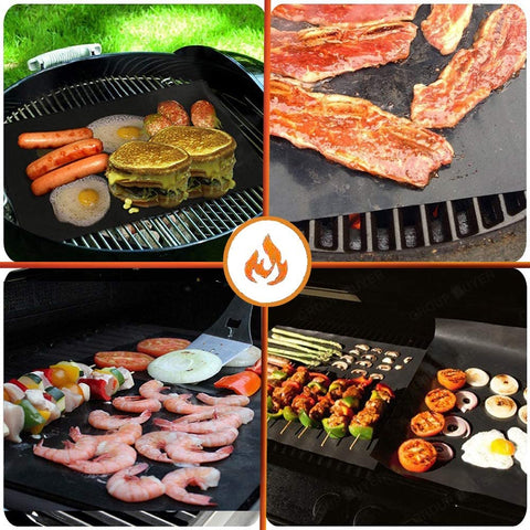 Image of QH7 Grill Mat ，Oven Liner Non-Stick Reusable Barbecue BBQ Mat, Easy to Clean, Grill Mats for Outdoor Grill,70"X16" Cut to Any Size, for Gas Grill, Charcoal, Electric Grill, Heat Resistant