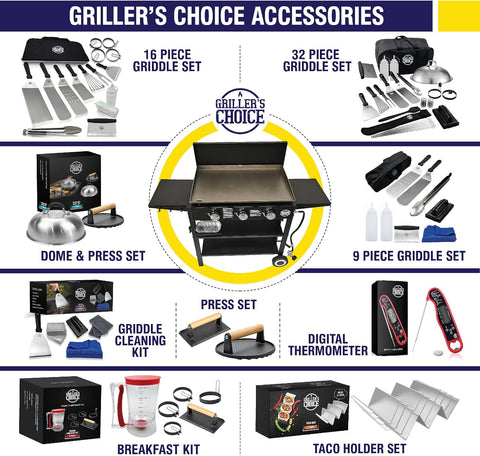 Image of Griller'S Choice Rectangular Grill Basket with Removeable Handle - Large Non-Stick Commercial Basket with Handle for Outdoor Grilling. Designed by Chef, BBQ Judge. BBQ Grill Accessory Grill Pan.