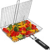 Grill Basket  Grill Basket Stainless Steel BBQ Grilling Basket Large Folding Grill Basket with Removable Handle. Grill Basket for Fish,Vegetables . Grill Accessories BBQ Accessories Grilling Gifts for Men Dad .